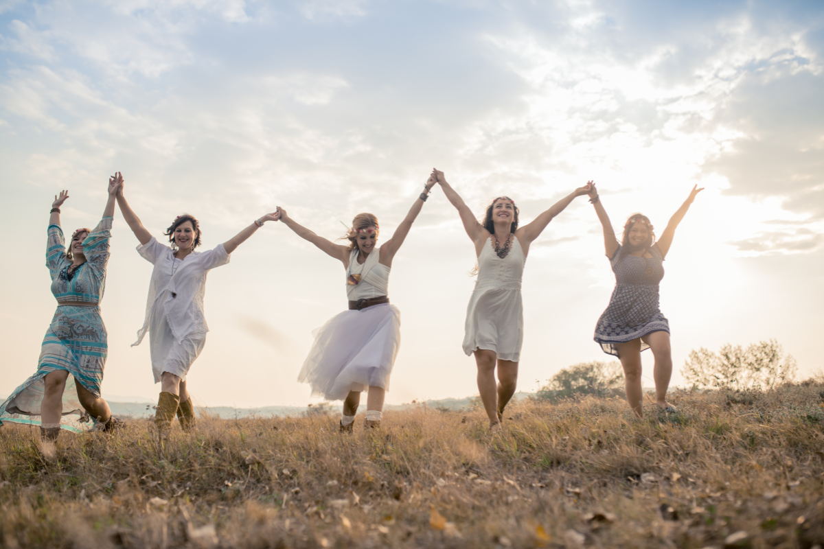 middle aged women celebrating better gut health 