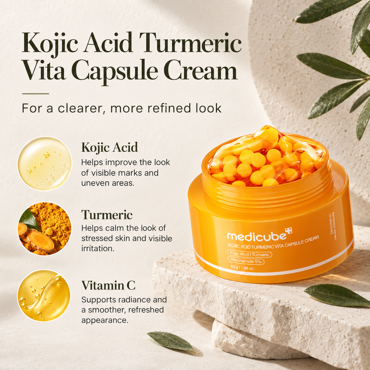 Medicube Kojic Acid Turmeric Vita Capsule Cream 53g | Korean Skincare