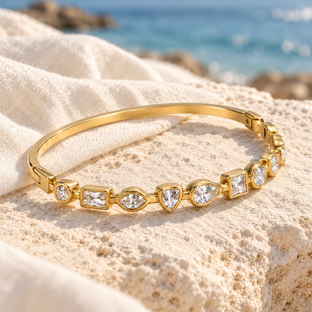 Soleil Mixed-Cut Zircon Bangle