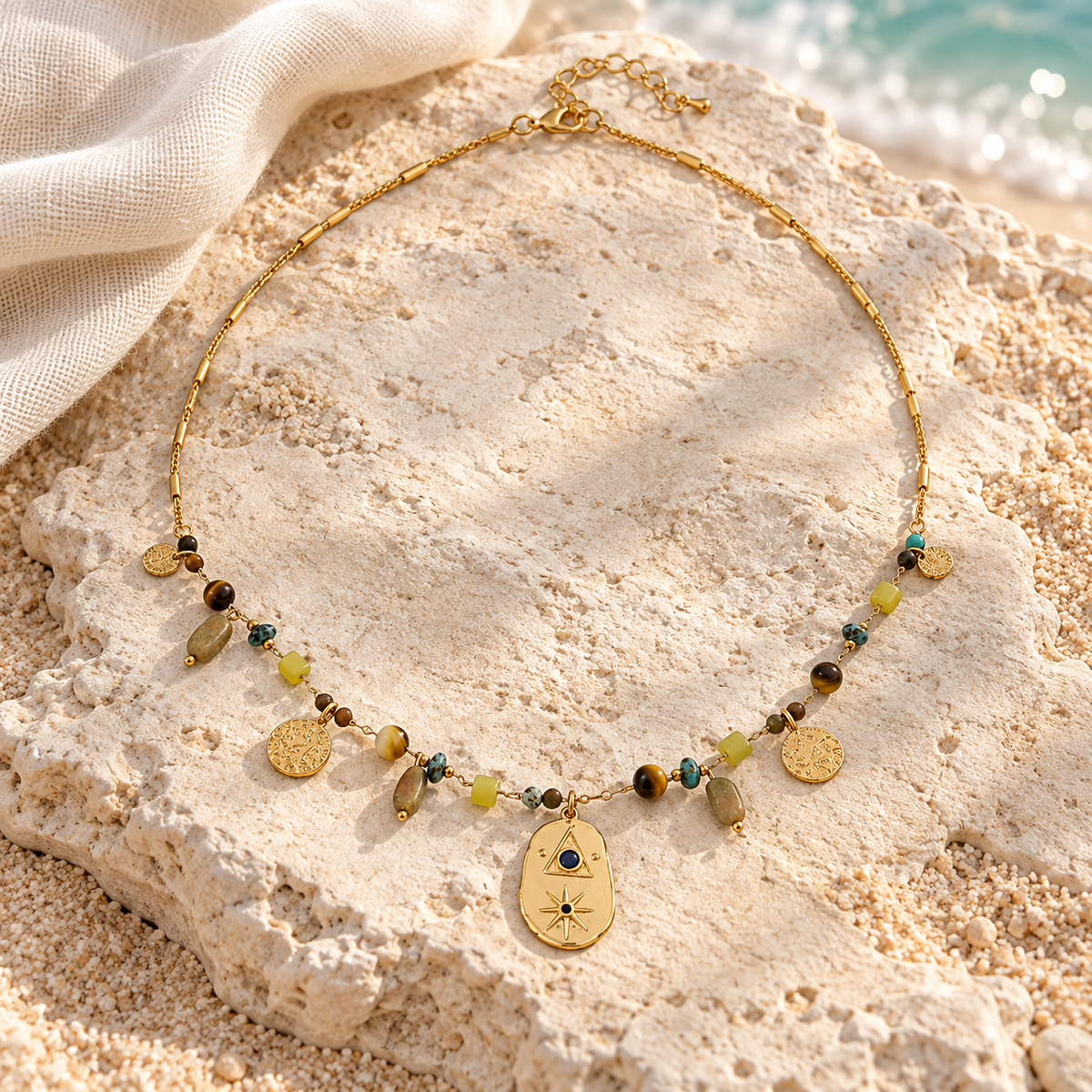 Solara Natural Stone Talisman Necklace | Pure Goddess